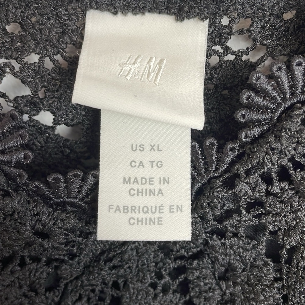 H&M Body Suit Lace Look Color Black Size XL - Picture 6 of 7